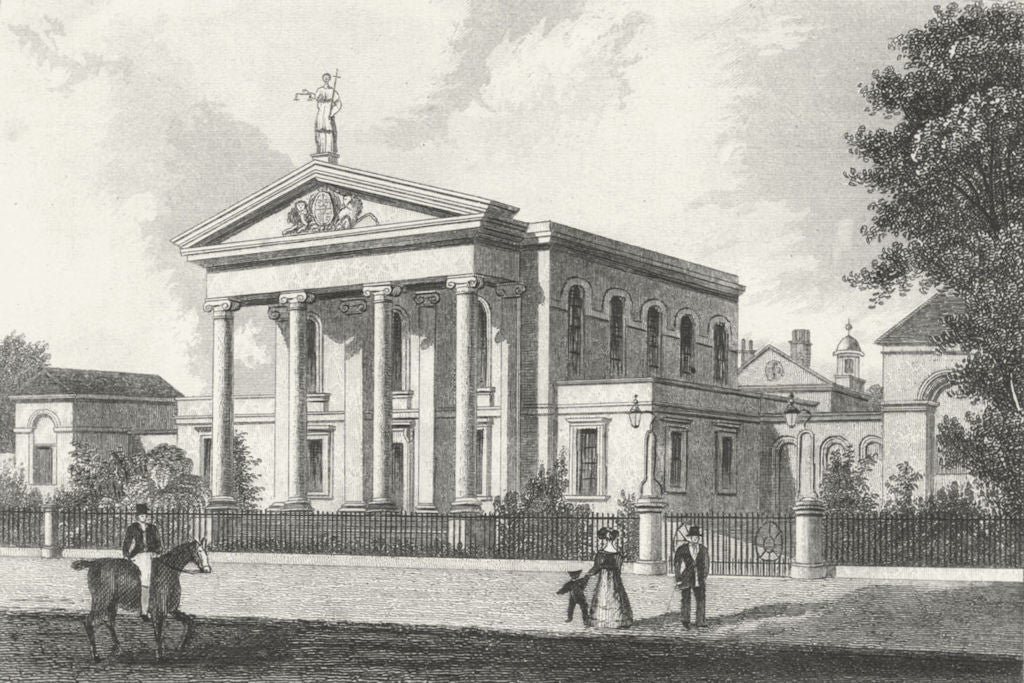 YORKS. Ct House, Beverley, E. DUGDALE c1840 old antique vintage print picture